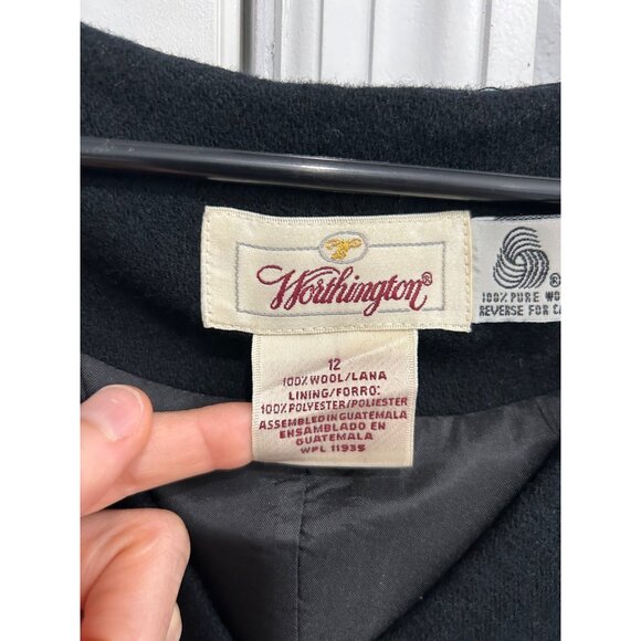 Worthington Womens Black Wool Buttoned Sleeveless Jumper Dress Size 12 - Picture 5 of 9